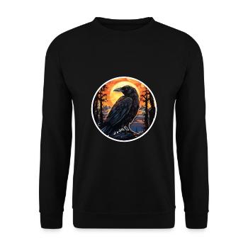 Crow Halloween 2 - Unisex Sweatshirt - black - Front - Alina (178cm) & Michal (187cm)