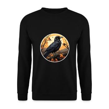 Crow Autumn Halloween - Unisex Sweatshirt - black - Front - Alina (178cm) & Michal (187cm)