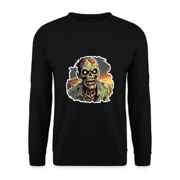 Halloween Zombie - Unisex Pullover - Schwarz - Vorne - Alina (178cm) & Michal (187cm)