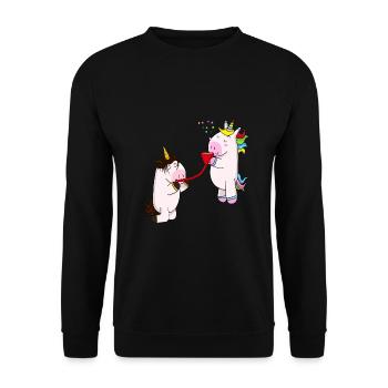 Unicorn funnels drink alcohol drink drunk - Unisex Sweatshirt - black - Front - Alina (178cm) & Michal (187cm)