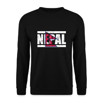 Nepal - Unisex Pullover - Schwarz - Vorne - Alina (178cm) & Michal (187cm)