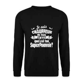 je suis chauffeur de bus - Sweat-shirt Unisexe - noir - Devant - Alina (178cm) & Michal (187cm)