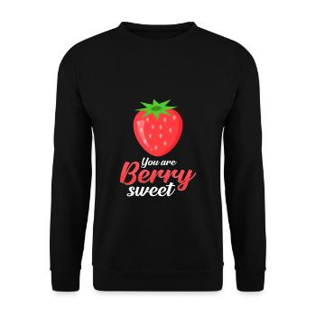 fraise - Sweat-shirt Unisexe - noir - Devant - Alina (178cm) & Michal (187cm)