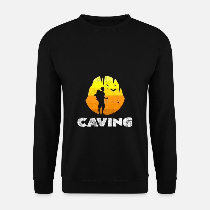 Vintage Retro Style Caving Silhouette Geschenkidee - Unisex Pullover - Schwarz