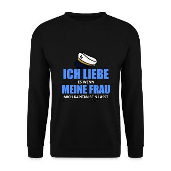 Kapitän sein - Unisex Pullover - Schwarz - Vorne - Alina (178cm) & Michal (187cm)
