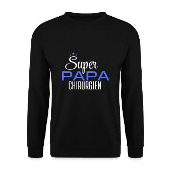 Super Papa Chirurg - Unisex Pullover - Schwarz - Vorne - Alina (178cm) & Michal (187cm)