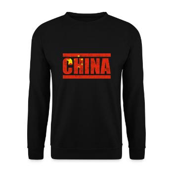 China - Unisex Sweatshirt - black - Front - Alina (178cm) & Michal (187cm)