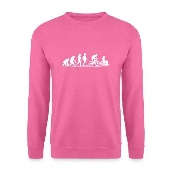 Lustiges Fahrrad Tshirt Mountainbike Evolution - Unisex Pullover - Pink - Vorne