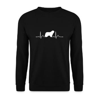 POLSKI OWCZAREK NIZINNY heartbeat heartbeat - Unisex Sweatshirt - black - Front - Alina (178cm) & Michal (187cm)