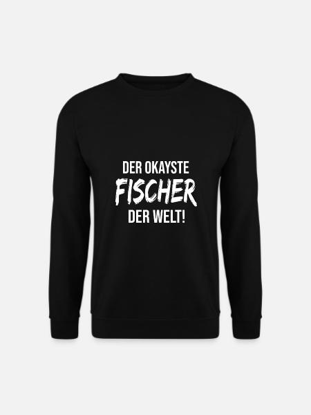 Fischer Angler Spruch Geschenkidee - Unisex Pullover - Schwarz