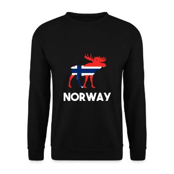 Norwegen Flagge Elch - Unisex Pullover - Schwarz - Vorne - Alina (178cm) & Michal (187cm)
