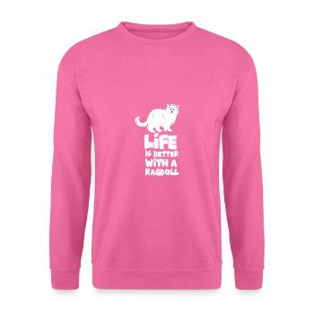 Ragdoll Katzen - Unisex Pullover - Pink - Vorne