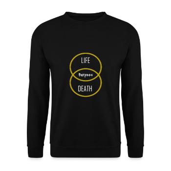 Burpee Burpees Kniebeuge Liegestütz Übung Geschenk - Unisex Pullover - Schwarz - Vorne - Alina (178cm) & Michal (187cm)