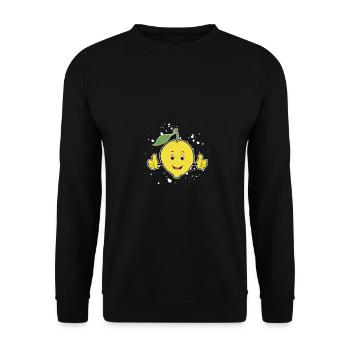 Zitrone - Unisex Pullover - Schwarz - Vorne - Alina (178cm) & Michal (187cm)