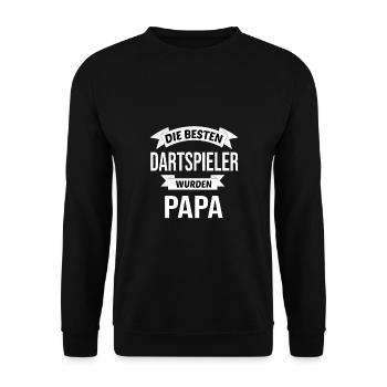 Dart Darts Darts Dad Father Gift - Unisex Sweatshirt - black - Front - Alina (178cm) & Michal (187cm)