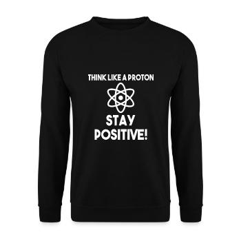 Penser comme un cadeau de proton - Sweat-shirt Unisexe - noir - Devant - Alina (178cm) & Michal (187cm)