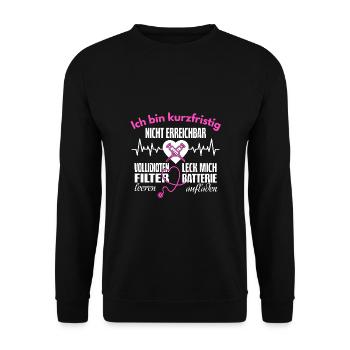 Krankenschwester Pfleger Spruch Leck mich Geschenk - Unisex Pullover - Schwarz - Vorne - Alina (178cm) & Michal (187cm)