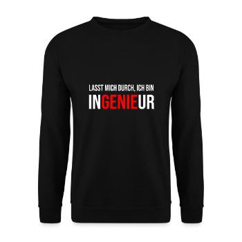 Ingenieur Genie - Unisex Pullover - Schwarz - Vorne - Alina (178cm) & Michal (187cm)