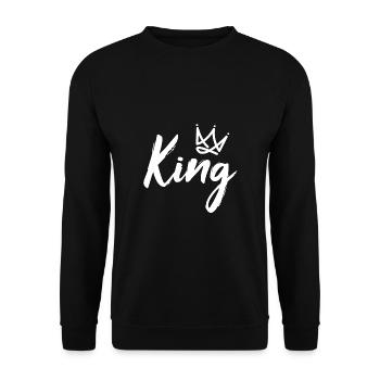 Paar Partnerlook King - Unisex Pullover - Schwarz - Vorne - Alina (178cm) & Michal (187cm)