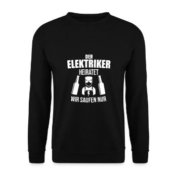 Bachelor Party JGA électricien - Sweat-shirt Unisexe - noir - Devant - Alina (178cm) & Michal (187cm)