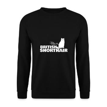 Britannique cheveux courts chat maman maman - Sweat-shirt Unisexe - noir - Devant - Alina (178cm) & Michal (187cm)