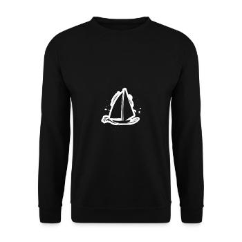 Sailboat - Unisex Sweatshirt - black - Front - Alina (178cm) & Michal (187cm)