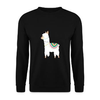 LAMA ALPAKA Symbol Baby Festival - Sweat-shirt Unisexe - noir - Devant - Alina (178cm) & Michal (187cm)