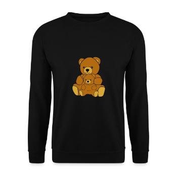 Teddy-Bär mit Kind - Sweat-shirt Unisexe - noir - Devant - Alina (178cm) & Michal (187cm)