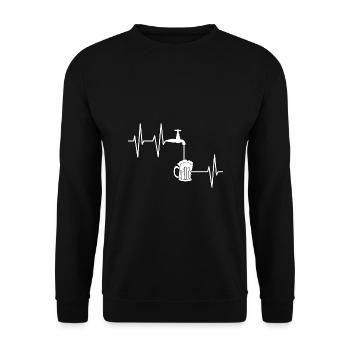 Beer Pulse Mallorca ECG Drinking - Unisex Sweatshirt - black - Front - Alina (178cm) & Michal (187cm)