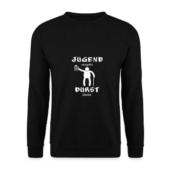 The youth passes away the thirst remains Beer Beer - Unisex Sweatshirt - black - Front - Alina (178cm) & Michal (187cm)