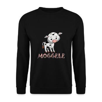 Mogglee - petit veau - Sweat-shirt Unisexe - noir - Devant - Alina (178cm) & Michal (187cm)