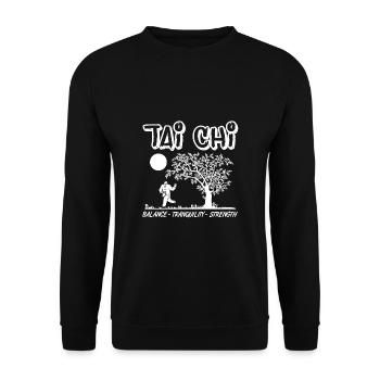Tai Chi Taiji Martial Arts Meditation Gift Idea - Unisex Sweatshirt - black - Front - Alina (178cm) & Michal (187cm)