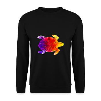 Farbige Schildkröte - Unisex Pullover - Schwarz - Vorne - Alina (178cm) & Michal (187cm)