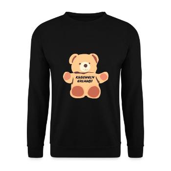 Kuscheln Erlaubt - Unisex Pullover - Schwarz - Vorne - Alina (178cm) & Michal (187cm)