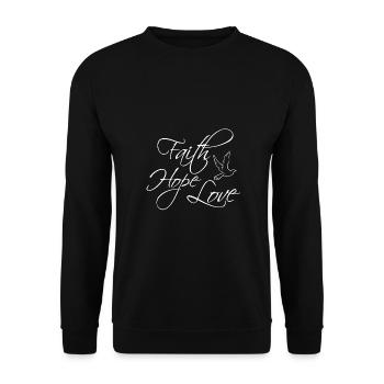 Glaube Hoffnung Taube - Unisex Pullover - Schwarz - Vorne - Alina (178cm) & Michal (187cm)