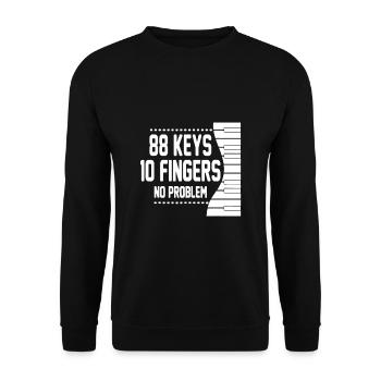Piano Pianist Organ Keyboard Music Gift - Unisex Sweatshirt - black - Front - Alina (178cm) & Michal (187cm)