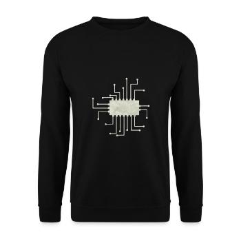 Computerchip - Unisex Pullover - Schwarz - Vorne - Alina (178cm) & Michal (187cm)
