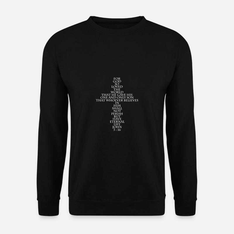 john 3 16 Cross - Unisex Pullover - Schwarz