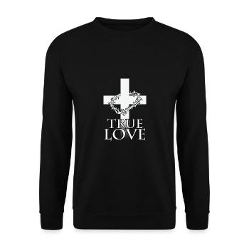 True love Jesus Christ Croix - Sweat-shirt Unisexe - noir - Devant - Alina (178cm) & Michal (187cm)