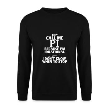 Pi Pi Day Mathematik Zahlen Gerundet Mathematiker - Unisex Pullover - Schwarz - Vorne - Alina (178cm) & Michal (187cm)
