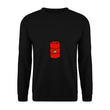 Fass, Comicstyle, Umweltverschmutzung, Gefahrgut - Unisex Pullover - Schwarz - Vorne - Alina (178cm) & Michal (187cm)