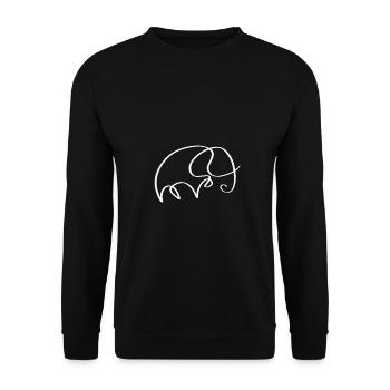 One line elephant white - Unisex Sweatshirt - black - Front - Alina (178cm) & Michal (187cm)
