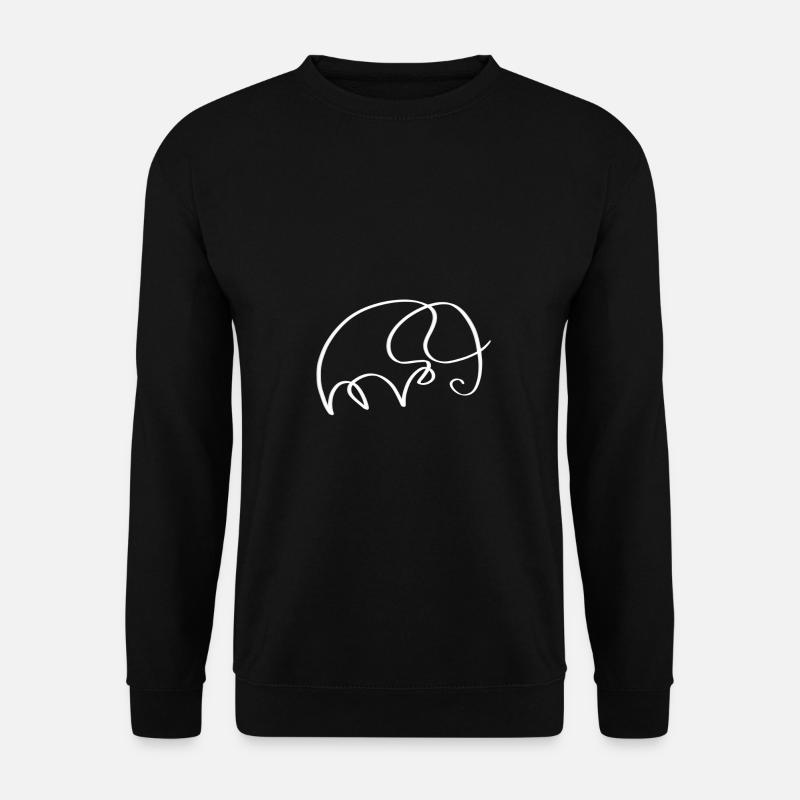 One Line Elefant weiß - Unisex Pullover - Schwarz