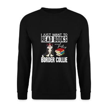 Border Collie - Sweat-shirt Unisexe - noir - Devant - Alina (178cm) & Michal (187cm)