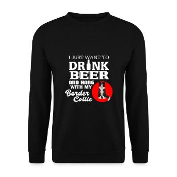 Border Collie - Sweat-shirt Unisexe - noir - Devant - Alina (178cm) & Michal (187cm)