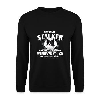 Border Collie - Sweat-shirt Unisexe - noir - Devant - Alina (178cm) & Michal (187cm)