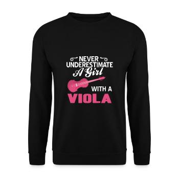 viola - Unisex Sweatshirt - black - Front - Alina (178cm) & Michal (187cm)