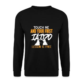 Iaido - Unisex Sweatshirt - black - Front - Alina (178cm) & Michal (187cm)