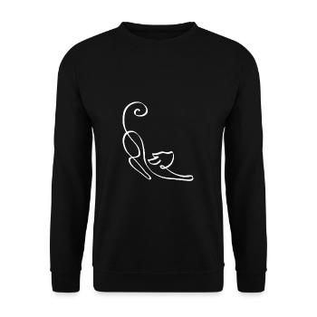 Le chat connaît une ligne - Sweat-shirt Unisexe - noir - Devant - Alina (178cm) & Michal (187cm)