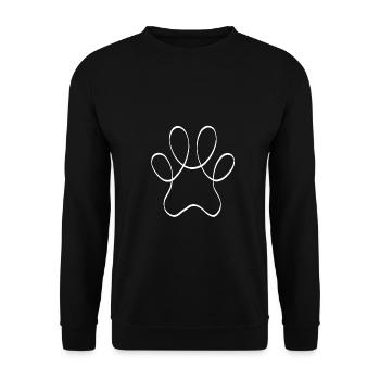 One line paw white - Unisex Sweatshirt - black - Front - Alina (178cm) & Michal (187cm)